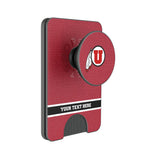 University of Utah Utes Personalized Endzone Solid PopSockets MagSafe-Compatible PopWallet+