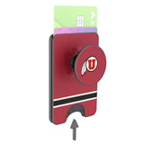 University of Utah Utes Stripe PopSockets MagSafe-Compatible PopWallet+