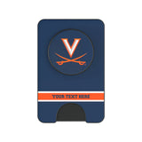 University of Virginia Cavaliers Personalized Endzone Solid PopSockets MagSafe-Compatible PopWallet+