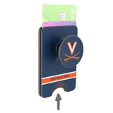 University of Virginia Cavaliers Personalized Endzone Solid PopSockets MagSafe-Compatible PopWallet+