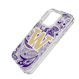 University of Washington Huskies Paisley Clear Phone Case for Apple iPhone