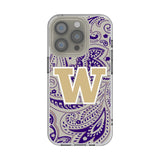 University of Washington Huskies Paisley Clear Phone Case for Apple iPhone