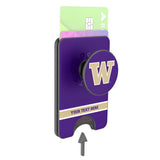 University of Washington Huskies Personalized Endzone Solid PopSockets MagSafe-Compatible PopWallet+
