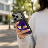 University of Washington Huskies Personalized Endzone Solid PopSockets MagSafe-Compatible PopWallet+