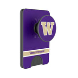 University of Washington Huskies Personalized Endzone Solid PopSockets MagSafe-Compatible PopWallet+