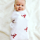 University of Alabama Crimson Tide Muslin Swaddle Blanket | Officially Licensed Baby Gift