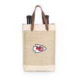 Kansas City Chiefs - Pinot Jute 2 Bottle Insulated Wine Bag