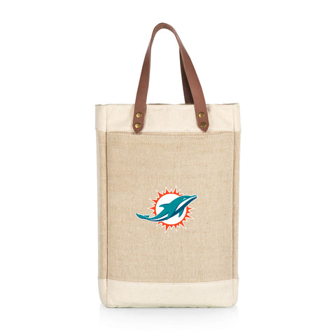 Miami Dolphins - Pinot Jute 2 Bottle Insulated Wine Bag