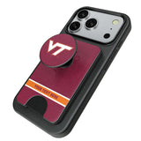 Virginia Tech Hokies Personalized Endzone Solid PopSockets MagSafe-Compatible PopWallet+