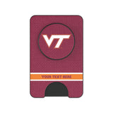 Virginia Tech Hokies Personalized Endzone Solid PopSockets MagSafe-Compatible PopWallet+