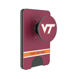 Virginia Tech Hokies Personalized Endzone Solid PopSockets MagSafe-Compatible PopWallet+