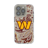 Washington Commanders Paisley Clear Phone Case for Apple iPhone