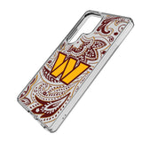 Washington Commanders Paisley Clear Phone Case for Samsung Galaxy