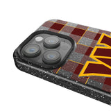 Washington Commanders Plaid Black Bling Phone Case for Apple iPhone