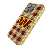 Washington Commanders Plaid Bling Phone Case for Apple iPhone