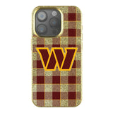 Washington Commanders Plaid Bling Phone Case for Apple iPhone