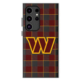 Washington Commanders Plaid MagSafe Compatible Phone Case for Samsung Galaxy