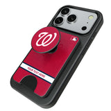 Washington Nationals Personalized Endzone Solid PopSockets MagSafe-Compatible PopWallet+