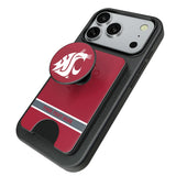Washington State University Cougars Personalized Endzone Solid PopSockets MagSafe-Compatible PopWallet+