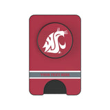 Washington State University Cougars Personalized Endzone Solid PopSockets MagSafe-Compatible PopWallet+