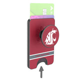 Washington State University Cougars Personalized Endzone Solid PopSockets MagSafe-Compatible PopWallet+