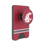 Washington State University Cougars Personalized Endzone Solid PopSockets MagSafe-Compatible PopWallet+