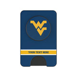 West Virginia University Mountaineers Personalized Endzone Solid PopSockets MagSafe-Compatible PopWallet+