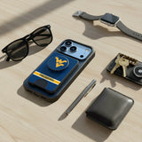 West Virginia University Mountaineers Personalized Endzone Solid PopSockets MagSafe-Compatible PopWallet+