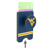 West Virginia University Mountaineers Stripe PopSockets MagSafe-Compatible PopWallet+