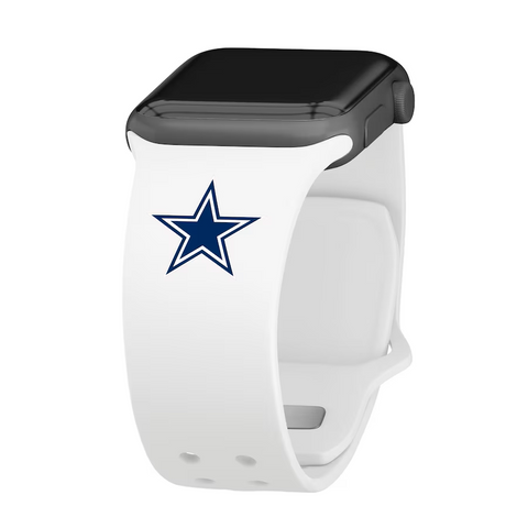 Dallas Cowboys Logo Silicone Apple Watch Band - White