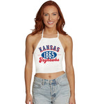 Kansas Jayhawks White Halter Top