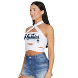 UConn White Multi Way Bandeau Top