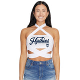 UConn White Multi Way Bandeau Top