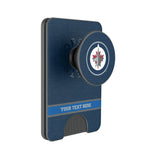 Winnipeg Jets Personalized Endzone Solid PopSockets MagSafe-Compatible PopWallet+