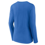 Women's Fanatics Blue Detroit Lions Wordmark Long Sleeve V-Neck T-Shirt