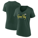 Green Bay Packers Fanatics Women's Shine Time V-Neck T-Shirt