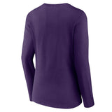 Women's Fanatics Purple Baltimore Ravens Wordmark Long Sleeve V-Neck T-Shirt
