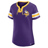 Minnesota Vikings Fanatics Women's Bling Athena Jersey Style Lace-up T-Shirt - Purple