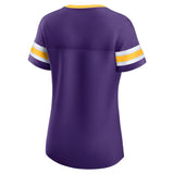 Minnesota Vikings Fanatics Women's Bling Athena Jersey Style Lace-up T-Shirt - Purple
