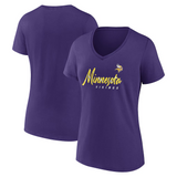 Women's Fanatics Purple Minnesota Vikings Shine Time V-Neck T-Shirt