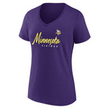 Women's Fanatics Purple Minnesota Vikings Shine Time V-Neck T-Shirt