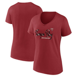 Women's Fanatics Red Tampa Bay Buccaneers Shine Time V-Neck T-Shirt