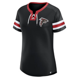 Women's Fanatics Black Atlanta Falcons Lace-Up Bling T-Shirt