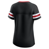 Women's Fanatics Black Atlanta Falcons Lace-Up Bling T-Shirt