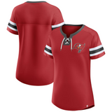Women's Tampa Bay Buccaneers Fanatics Navy Bling Athena Jersey Style Lace-up T-Shirt