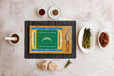 Los Angeles Chargers Football Field - Icon Glass Top Cutting Board & Knife Set