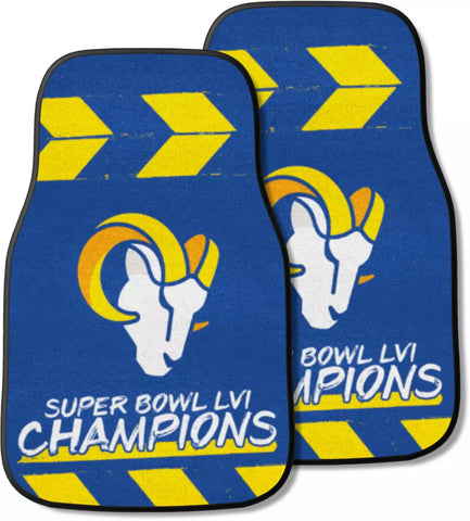 Los Angeles Rams 2021 Super Bowl LVI Champions Front Carpet Car Mat 2 Set
