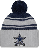 Dallas Cowboys 2022 Sideline Gray Sport Knit Beanie