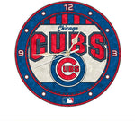 Chicago Cubs Art Glass Clock