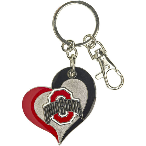 Ohio State Buckeyes Swirl Heart Keychain